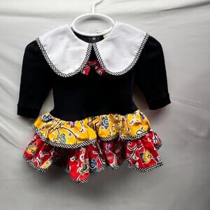 Vintage 12m infant girls dress -Halloween costume - ruffle collar